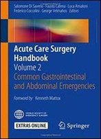 Acute Care Surgery Handbook: Volume 2 Common Gastrointestinal And Abdominal Emergencies