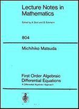 First Order Algebraic Differential Equations: A Differential Algebraic Approach (lecture Notes In Mathematics, Vol. 804)
